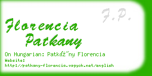 florencia patkany business card